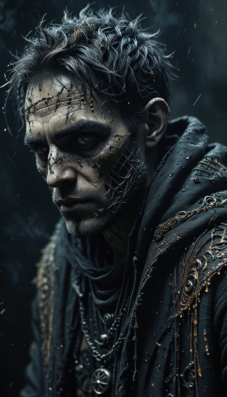 Gothic Vagrant with Filigree and Impasto Textures