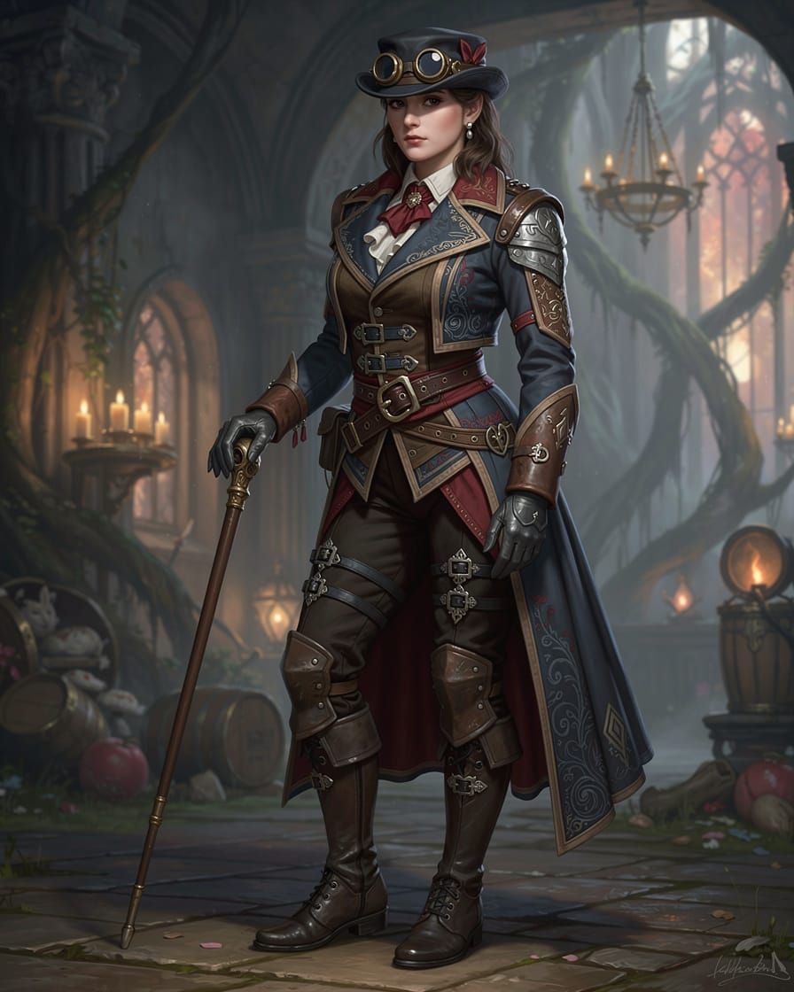 Victorian Investigator in Fantasy Concept Art Style