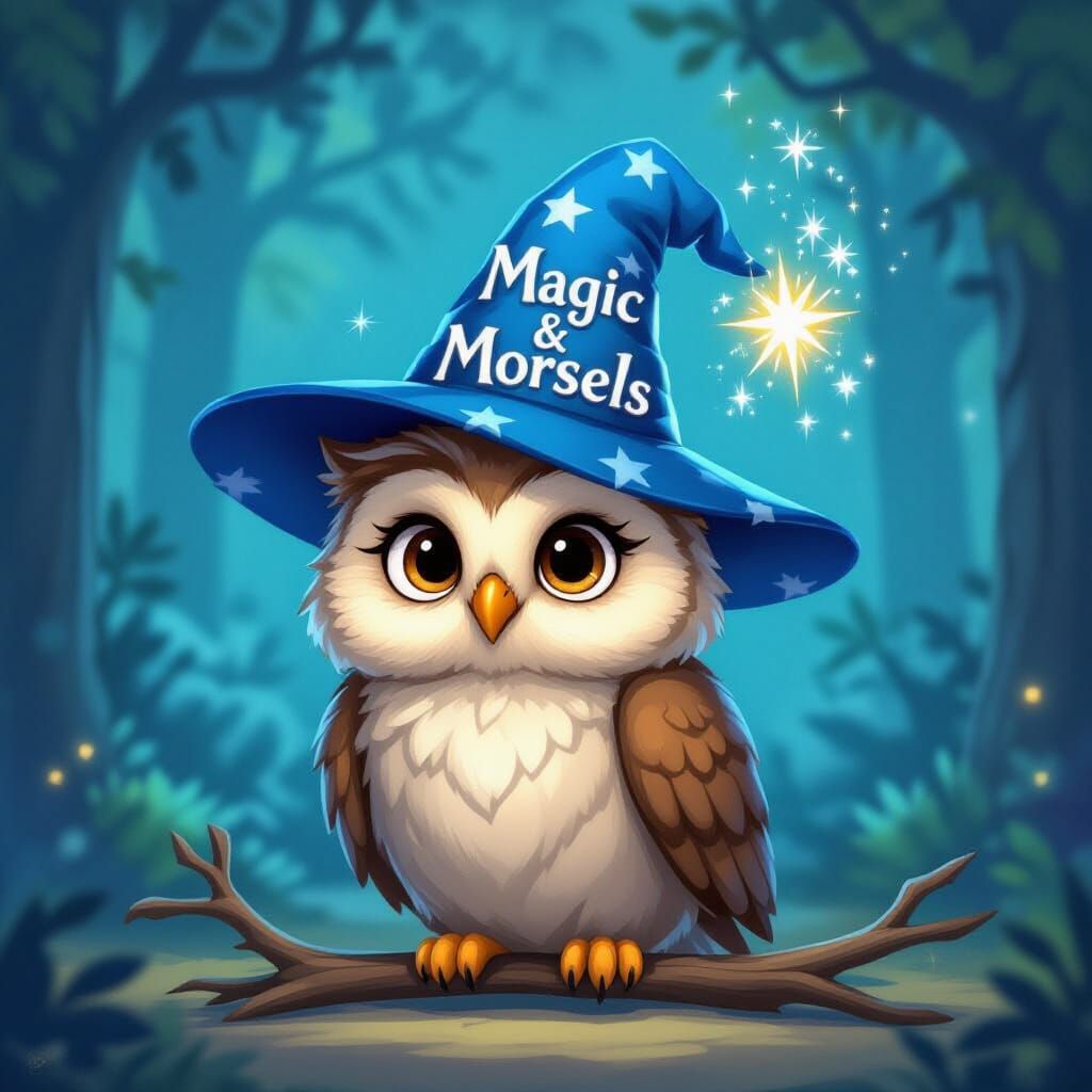 Wise Wizard Owl in Classic Disney Animation Style