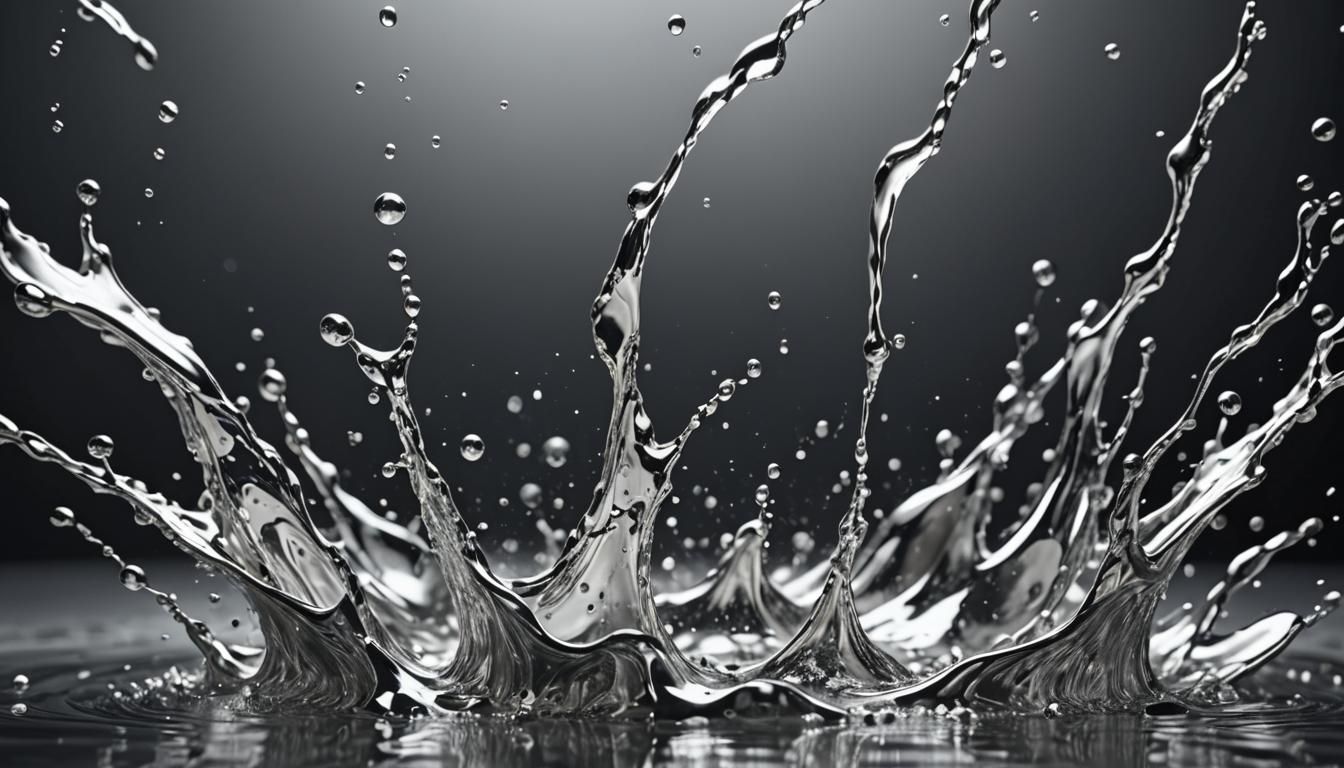 Silver Liquid Transformation: Hyperrealistic AI Image