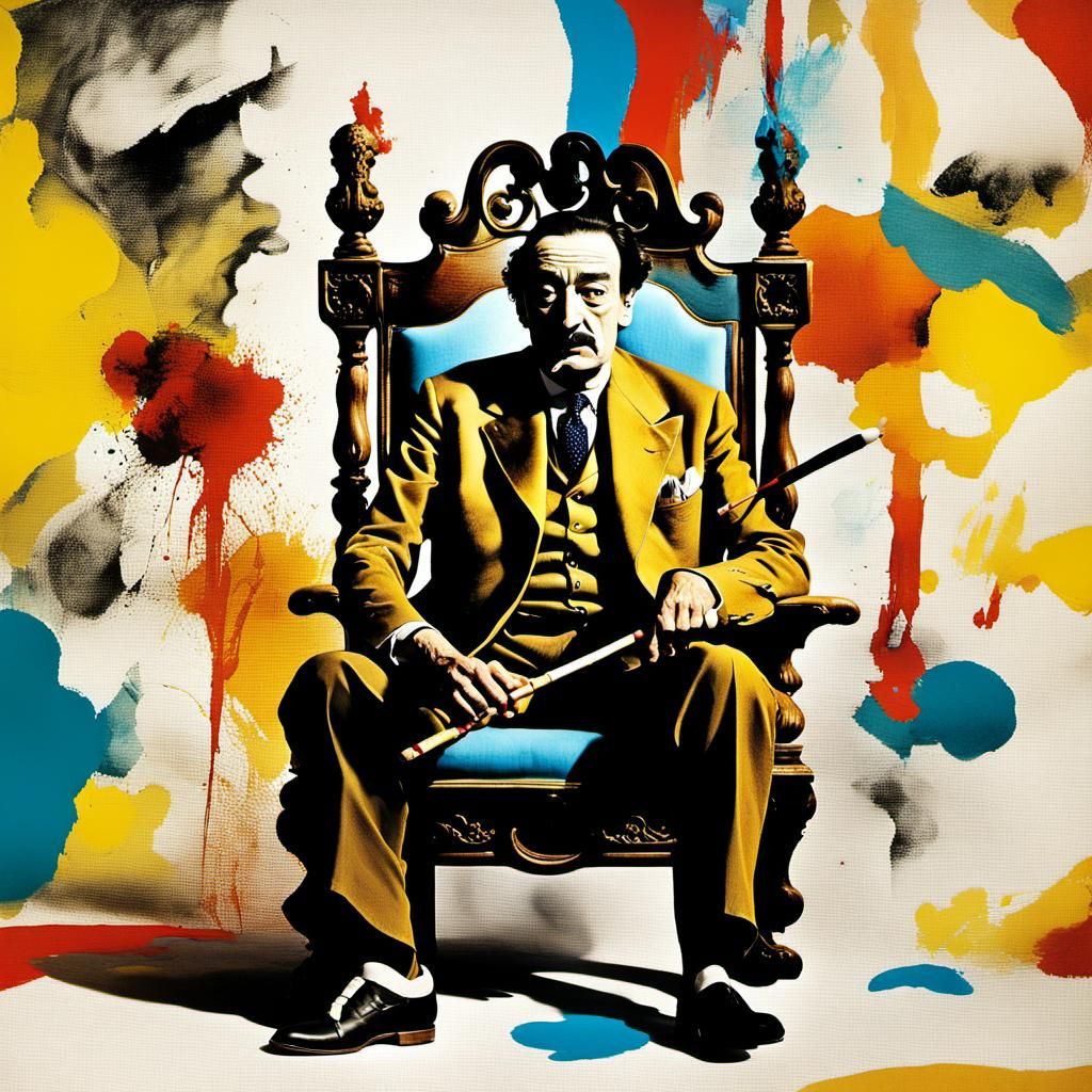 Surrealist Portrait of Man on Throne in Dreamlike Style