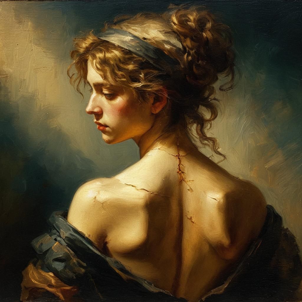 Young Artist in Studio: Baroque Oil Painting