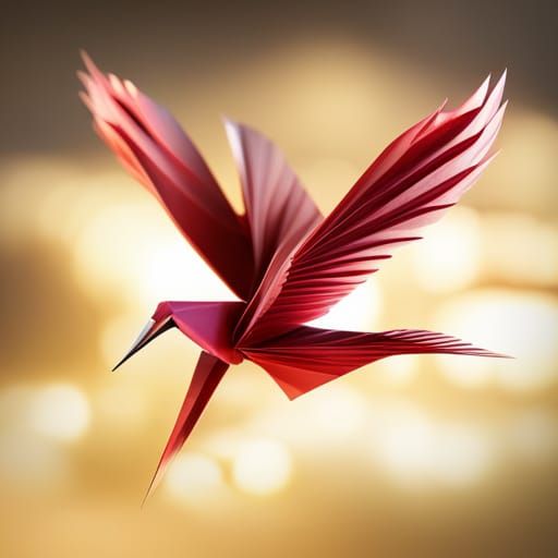 Origami Phoenix Papercraft in 8K Resolution