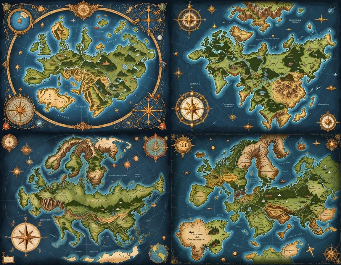 Fantasy Map with Earth-like Continents