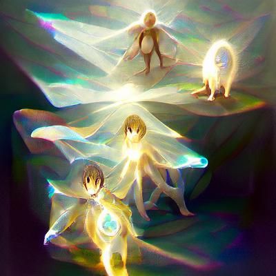 Ethereal Beings of Light Abstract Composition
