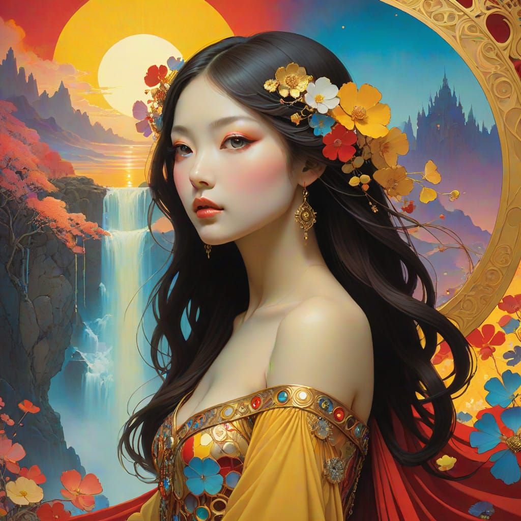 Divine Goddess of Sunset Fantasy