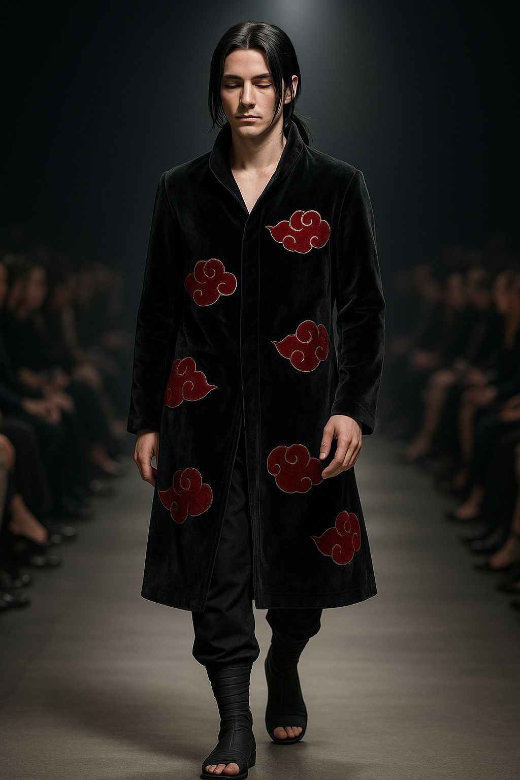 Itachi Uchiha on Runway: Ultra-Realistic 3D Render