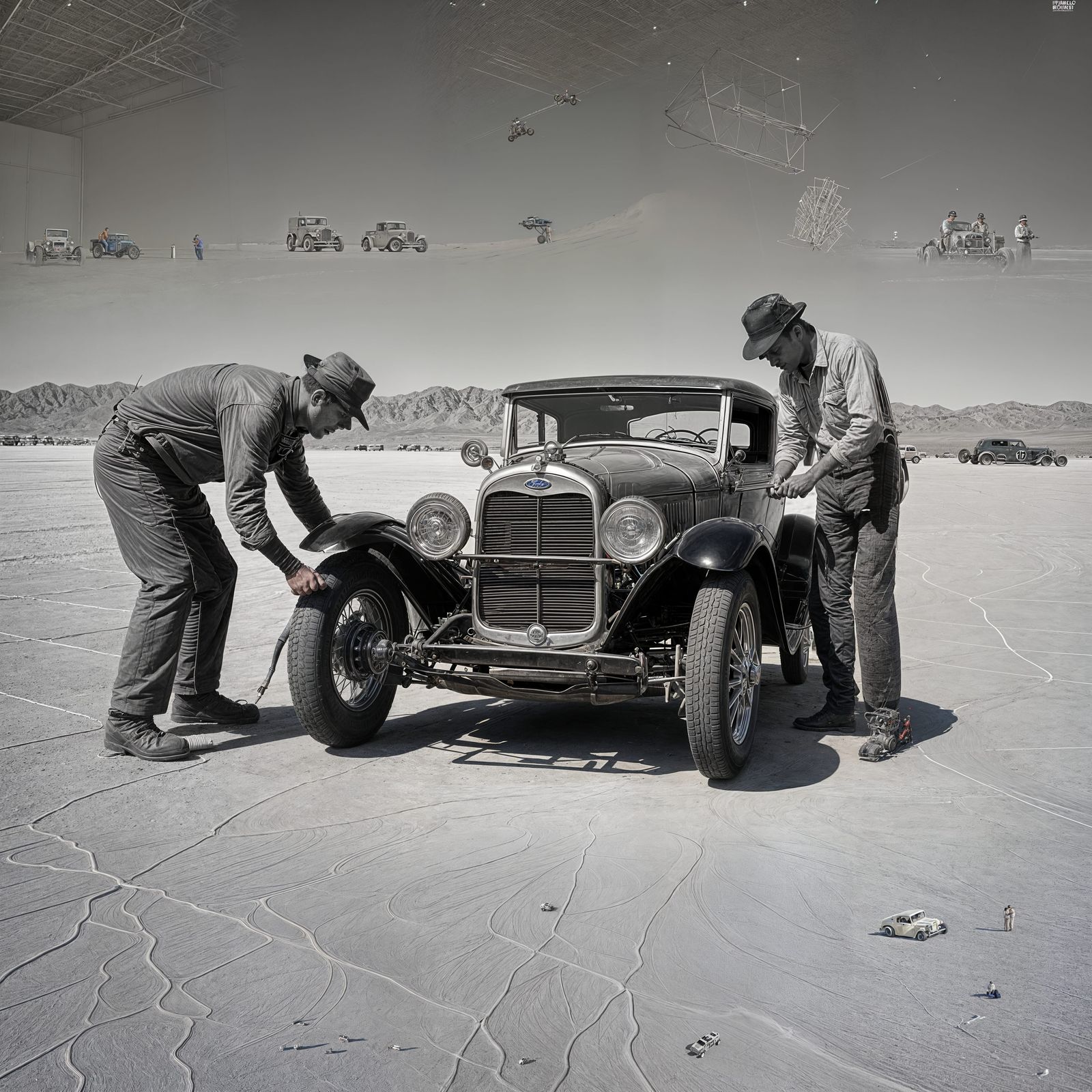 Mechanics Prep Model A Ford for Bonneville Race