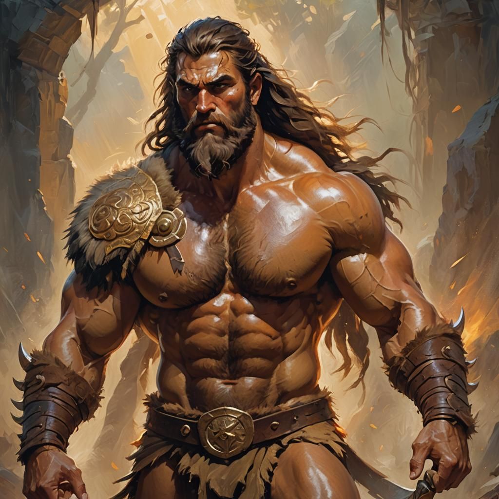 Handsome Barbarian in Impressionist Fantasy Art