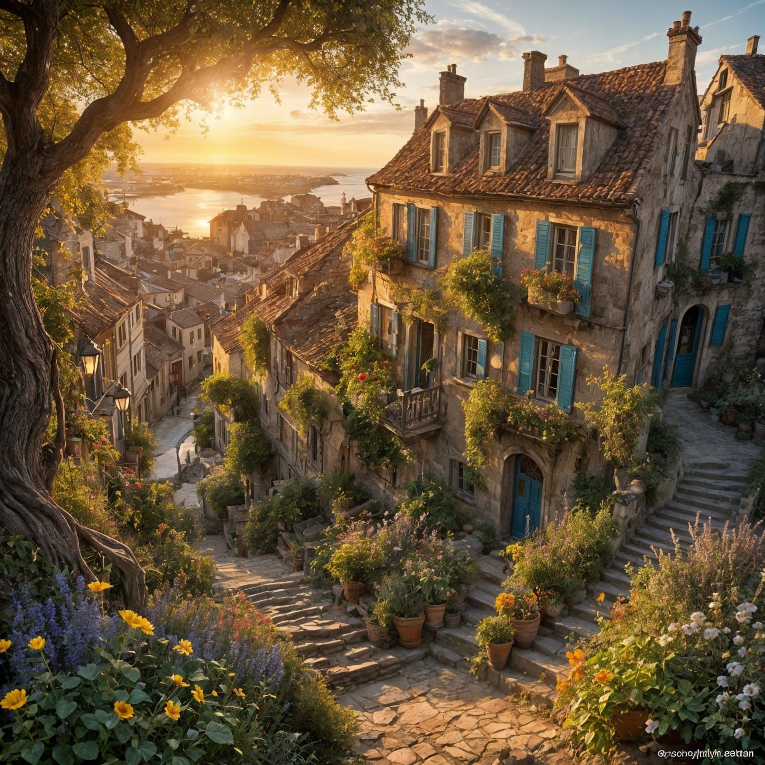 Fading Sunlight Evokes Evening's Tranquility