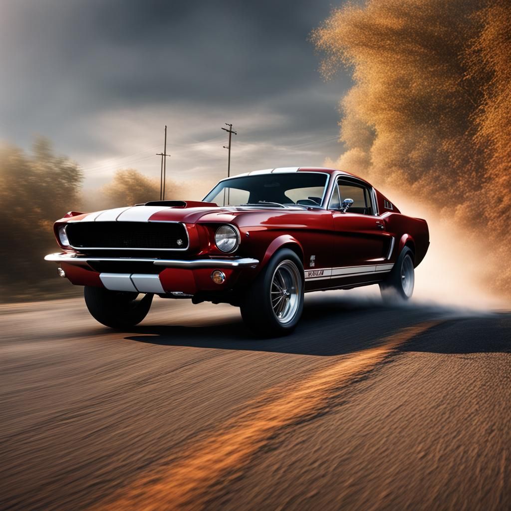 Classic Shelby GT500 on a Backroad