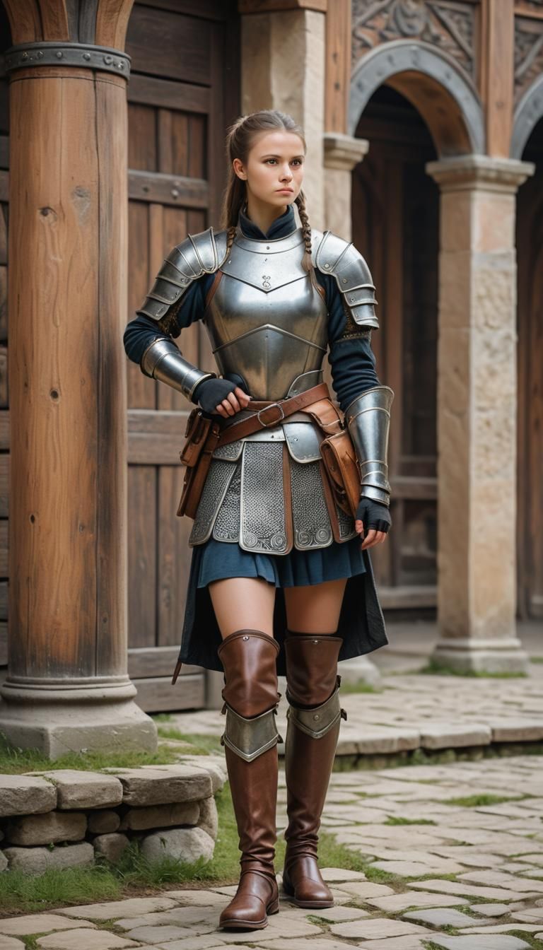 East Slavic Armored Soldier in Medieval Palace