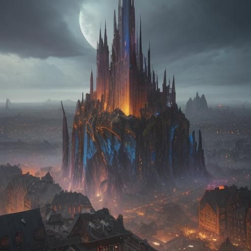 Epic Hamburg Place in Detailed Matte Painting Style