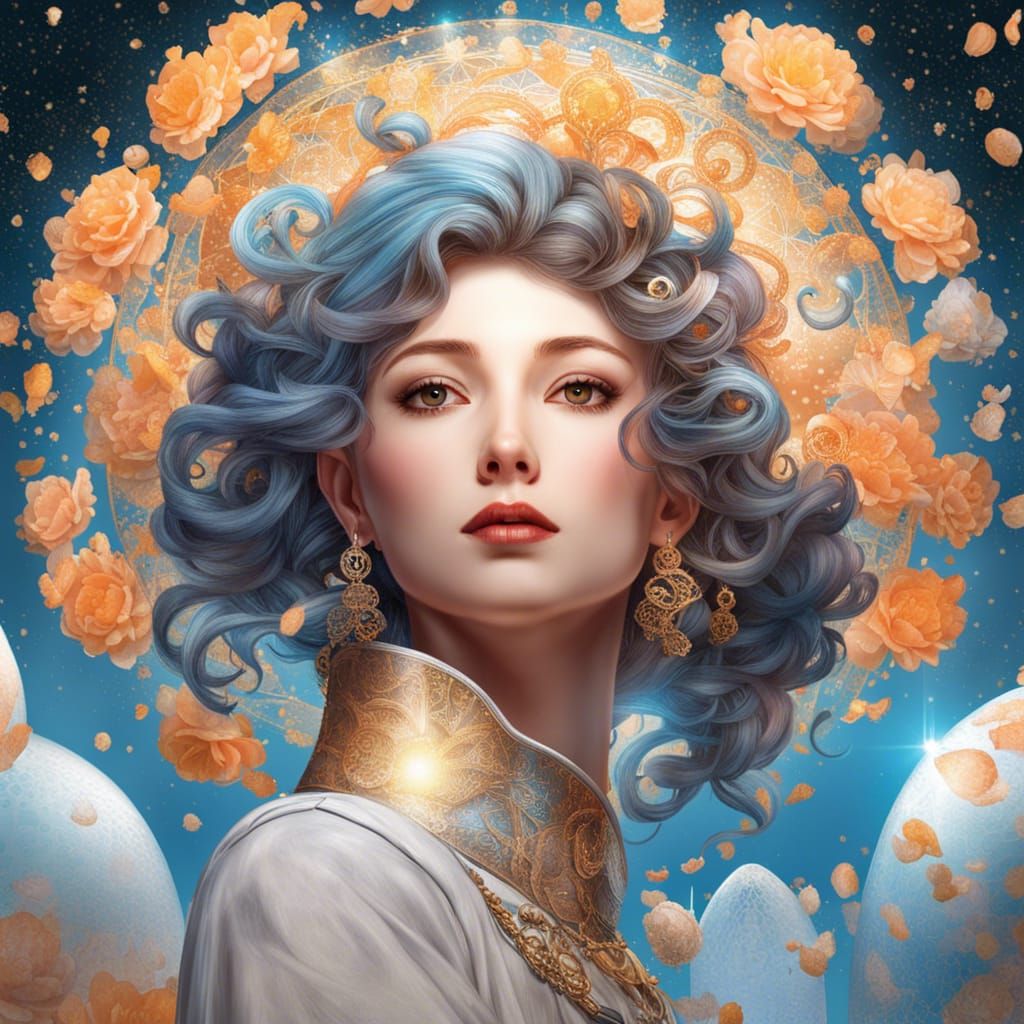 Manga Portrait with Spacecore Pointillism in 8K