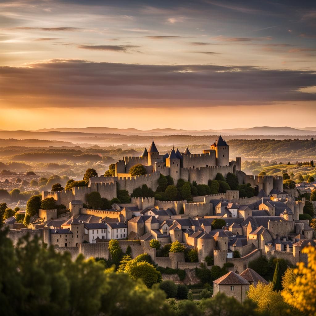 Carcassonne Sunset: Professional Photography with Bokeh