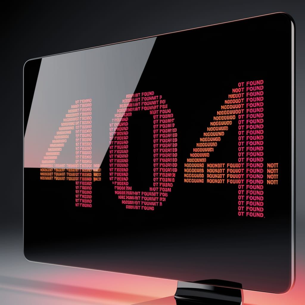 404 Error Message in Vibrant Monospace Font