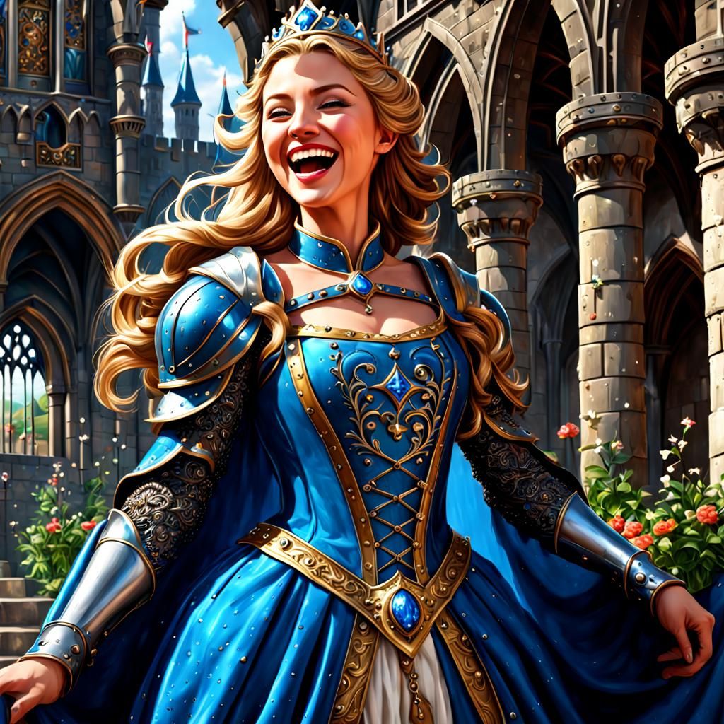 Laughing medieval princess