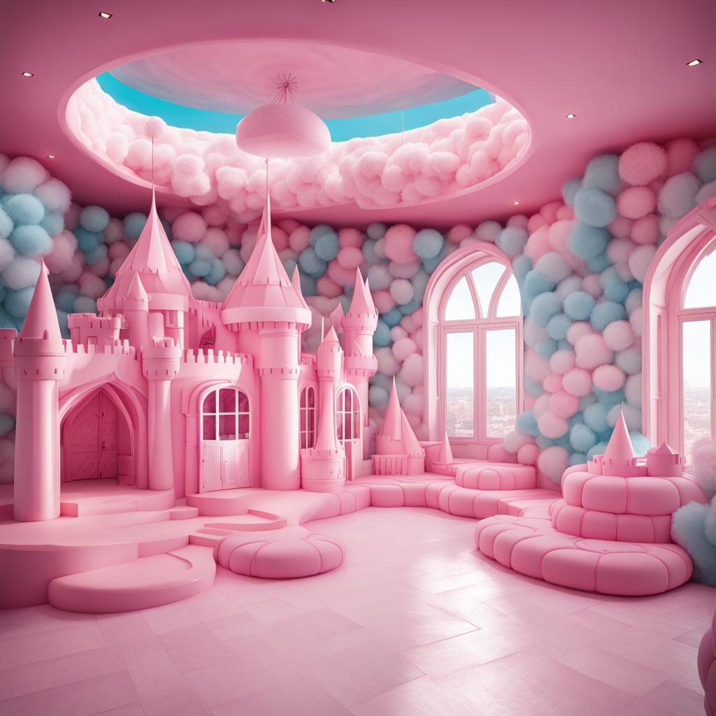 Pastel Cotton Candy Castle Interior Design