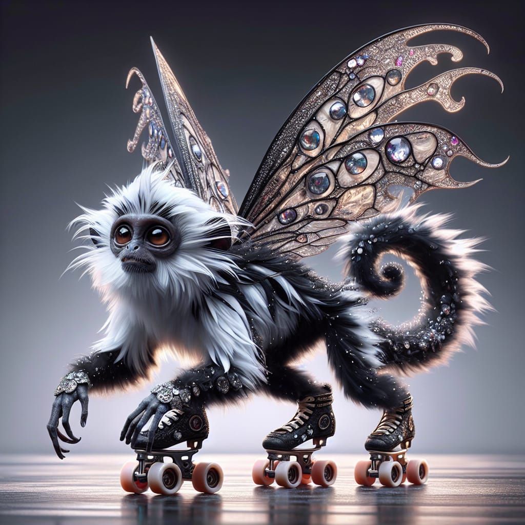 Enchanting Primate Fairy on Roller Skates