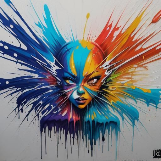 Graffiti Art with Polychromatic Splash Effects