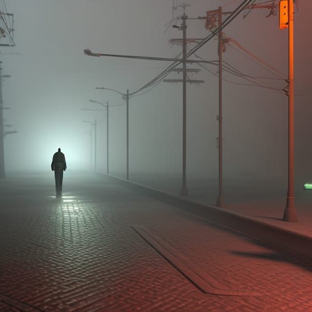 Silent Hill's Foggy Streets: A Retro Horror Vision