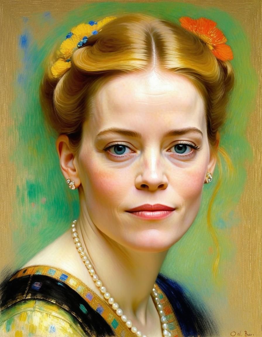 Elizabeth Banks: A Pastel Portrait in Impressionist Style