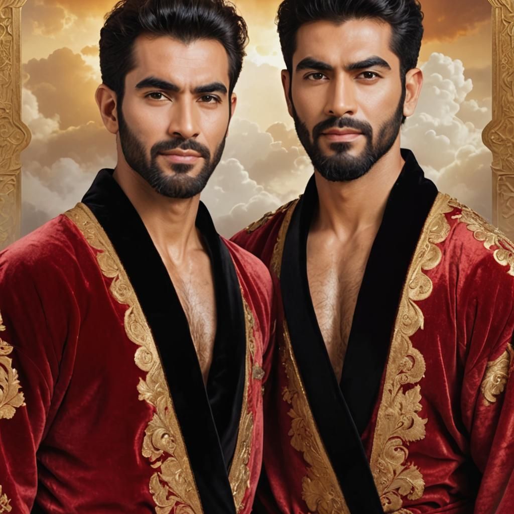 Two Men in Velvet Robes in Divine Light