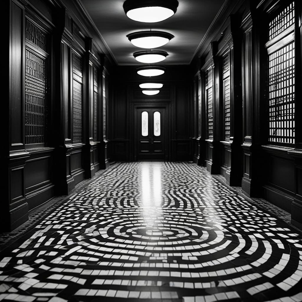 Endless Möbius Strip Loop in Escher-Inspired Style with Figu...