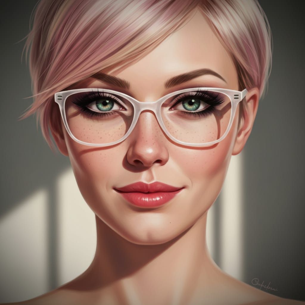 Photorealistic Portrait of a Pixie Punk Woman