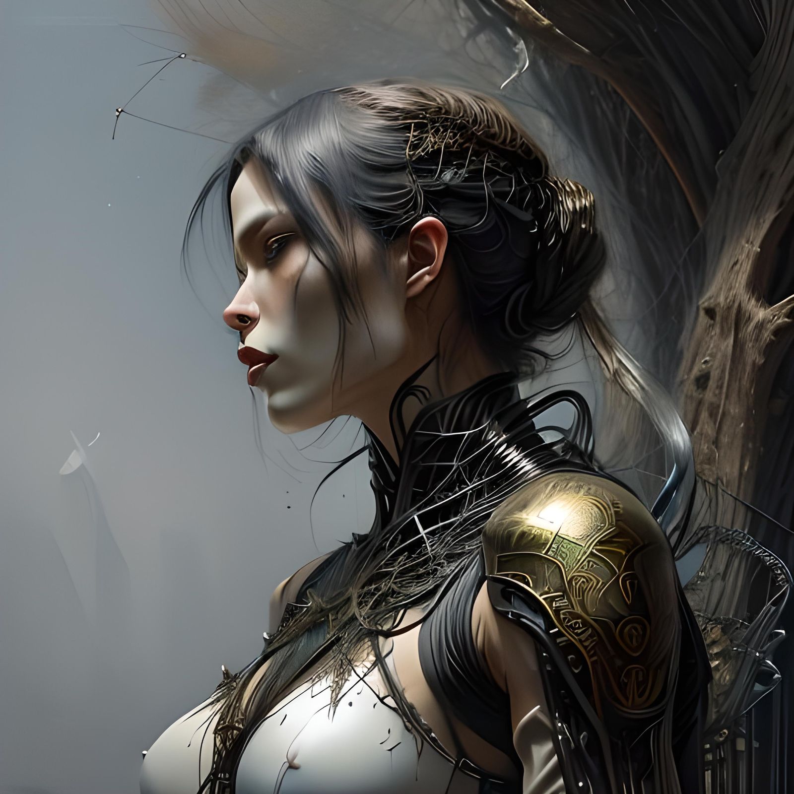 Ethereal Insect Creature in Biomechanical Style