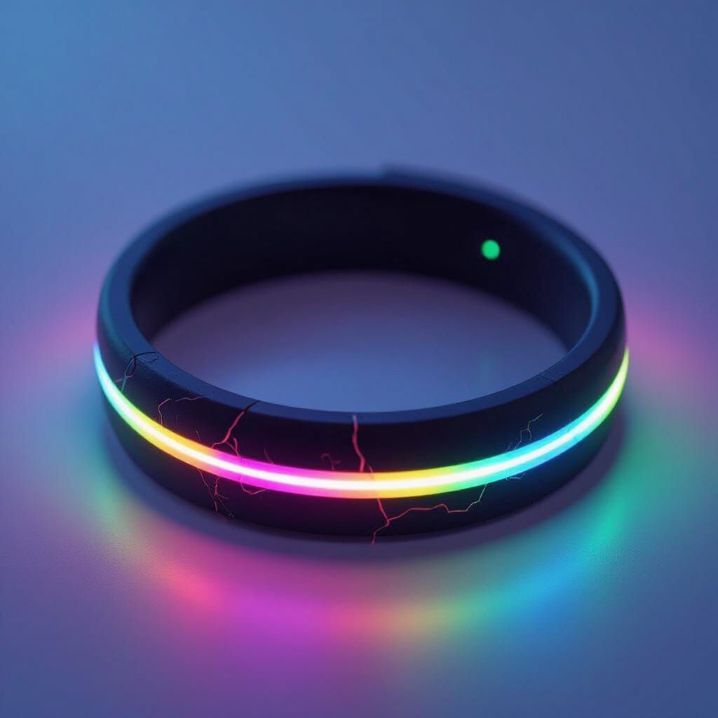 Futuristic Hacked Wristband with Pulsing Light Strip