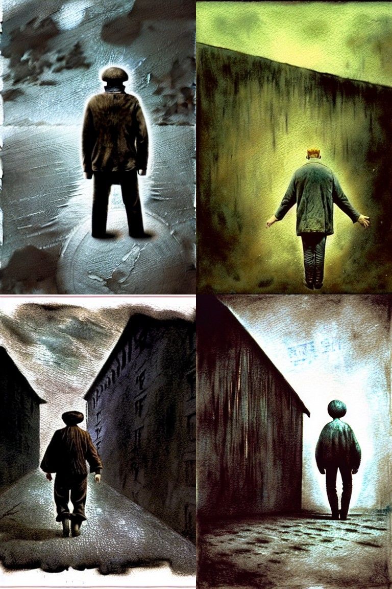 Creepy Vintage Photo Panorama in Mixed Media