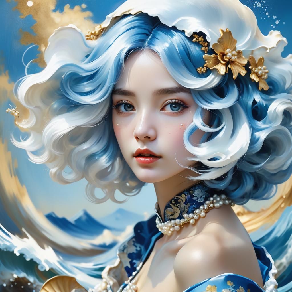 Rococo Portrait with Great Wave Wig