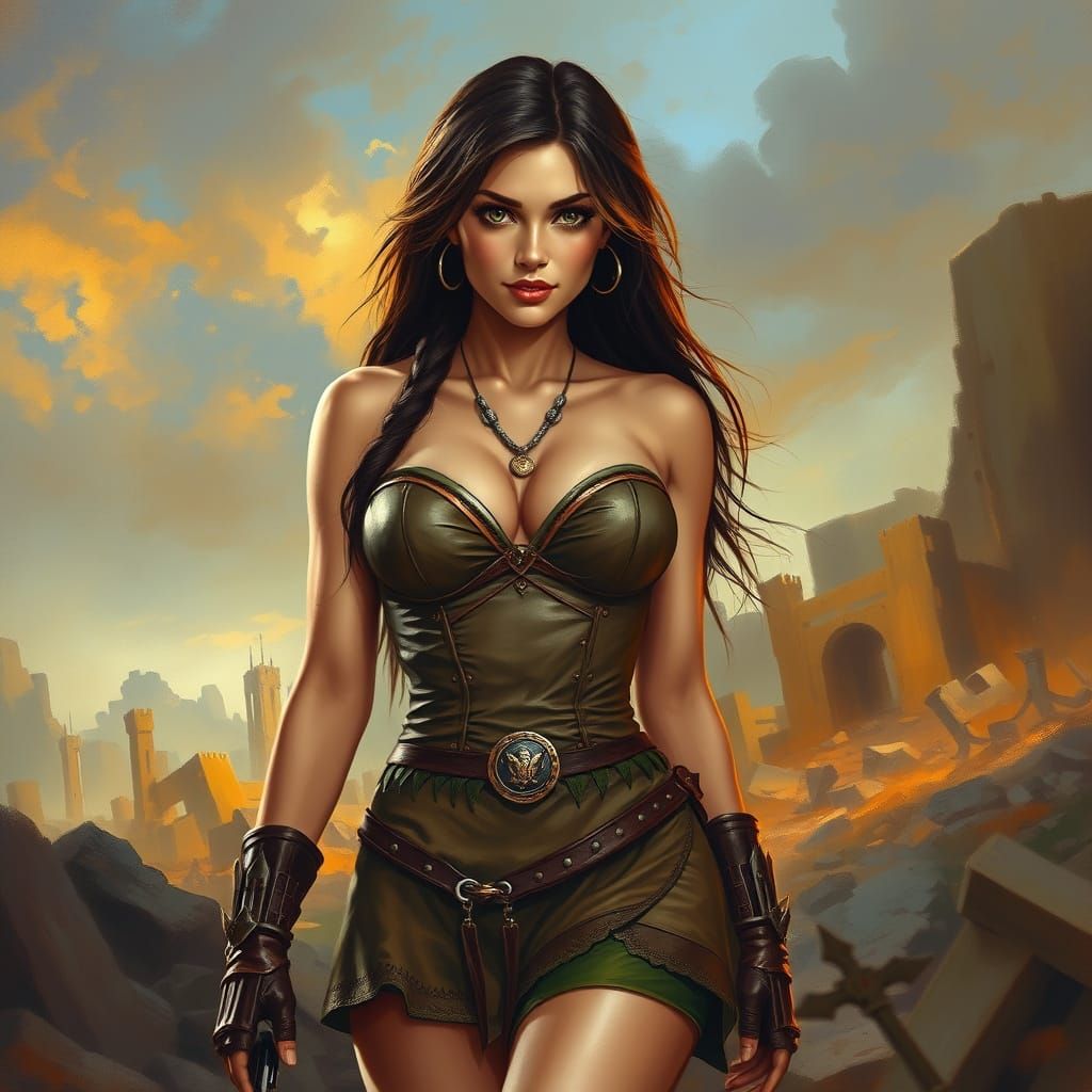 Goddess of War in Oil Paint