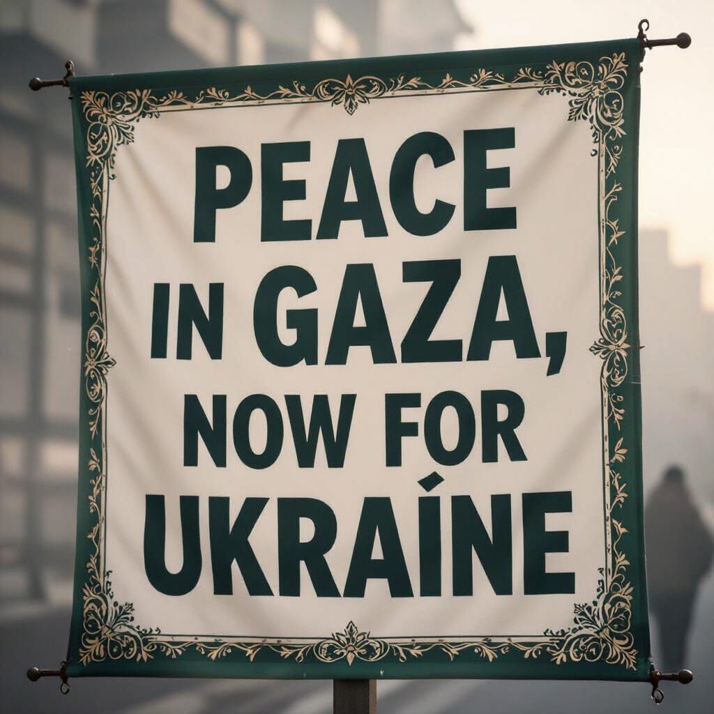 Peace Banner For Gaza Ukraine HDR Cinematic