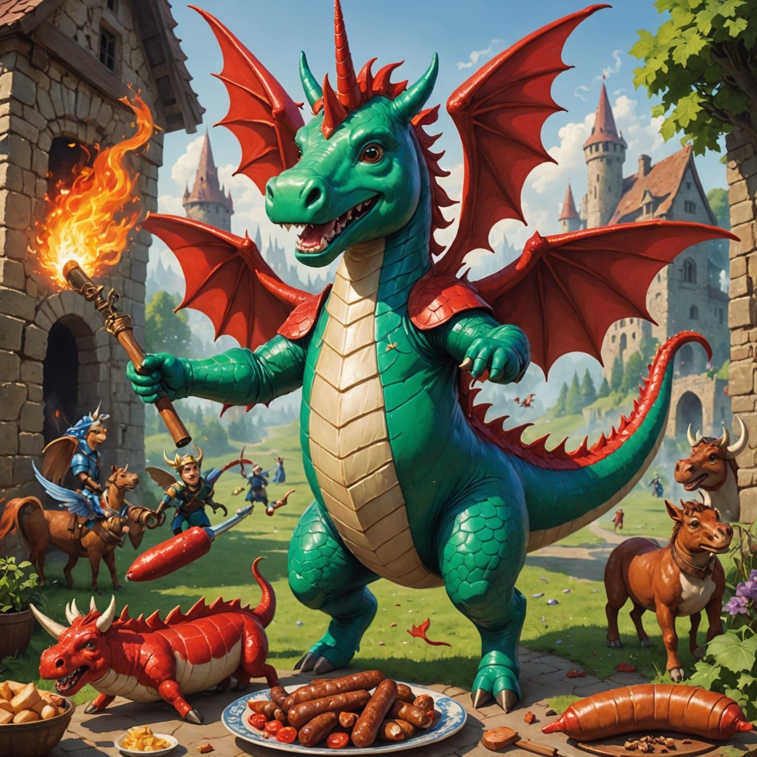 Unicorn, Dragon, and Fairy Sausage Party