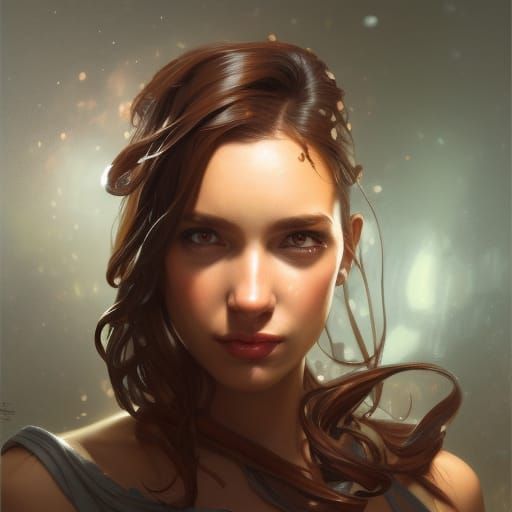 Hyperdetailed Chocolate Portrait in Art Nouveau Style