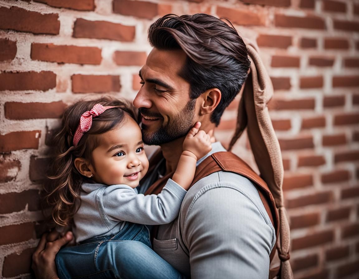 Heartwarming Father-Daughter Portrait in Cinematic Style