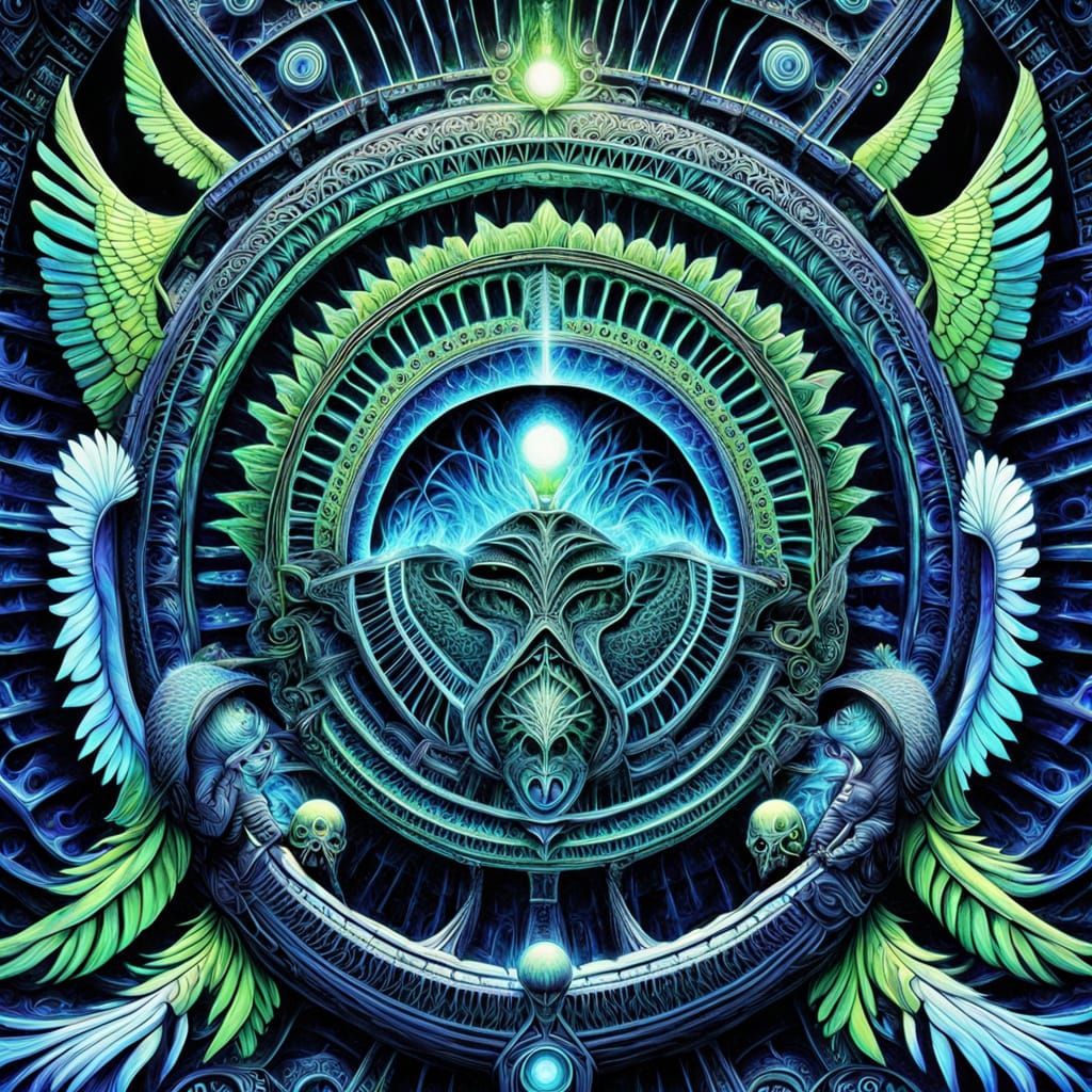 Ethereal Peacock in Cosmic Flight