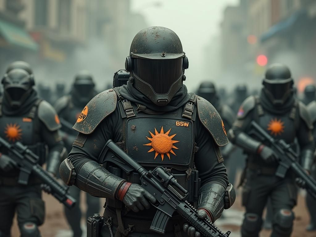 BlackSunWarriors Zombie Apocalypse Emblem in Gritty Realism