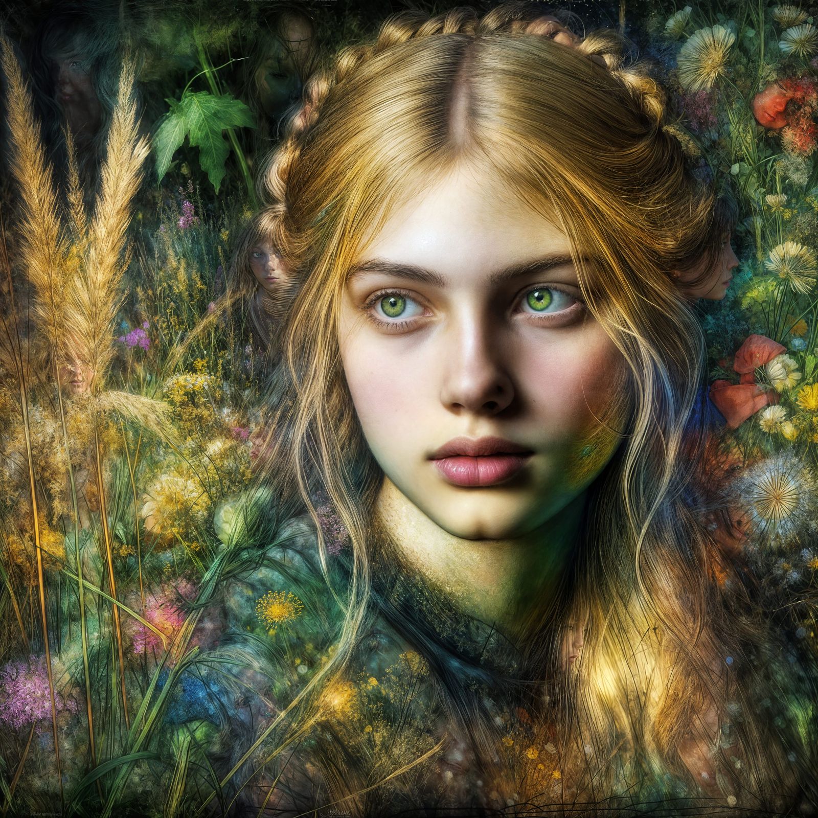 Renaissance Girl Portrait in Pre-Raphaelite Style