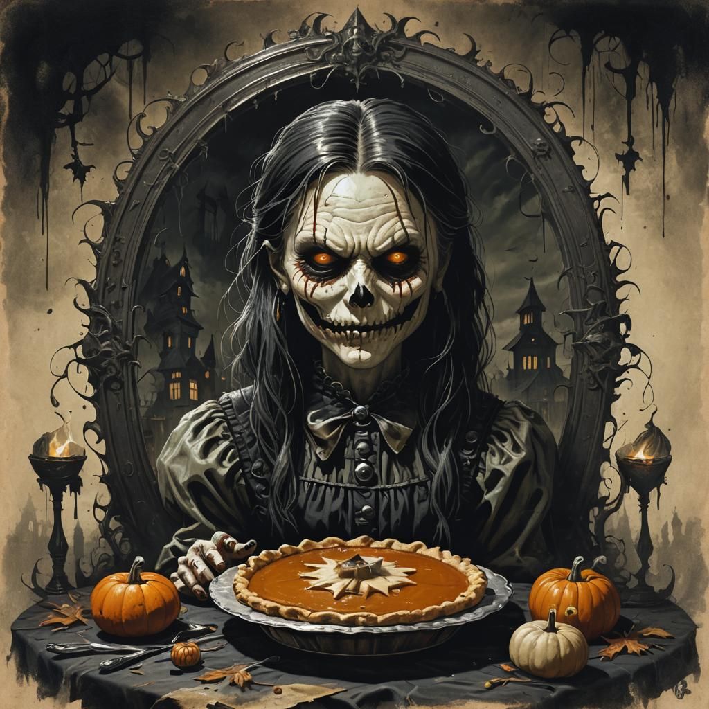 Gothic Pumpkin Pie Horror by Rutkowski