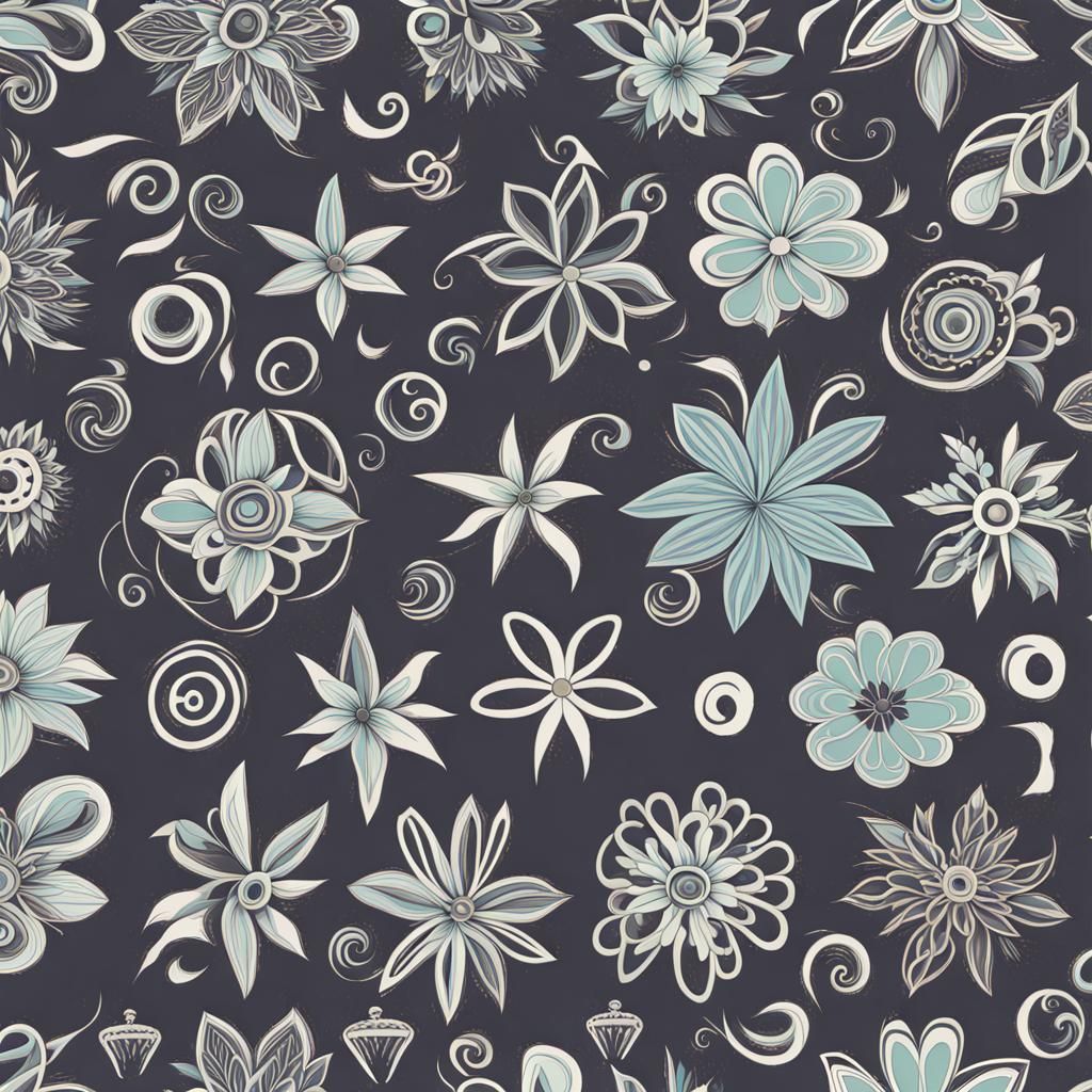 Monochrome Floral Pattern Seamlessly Repeated