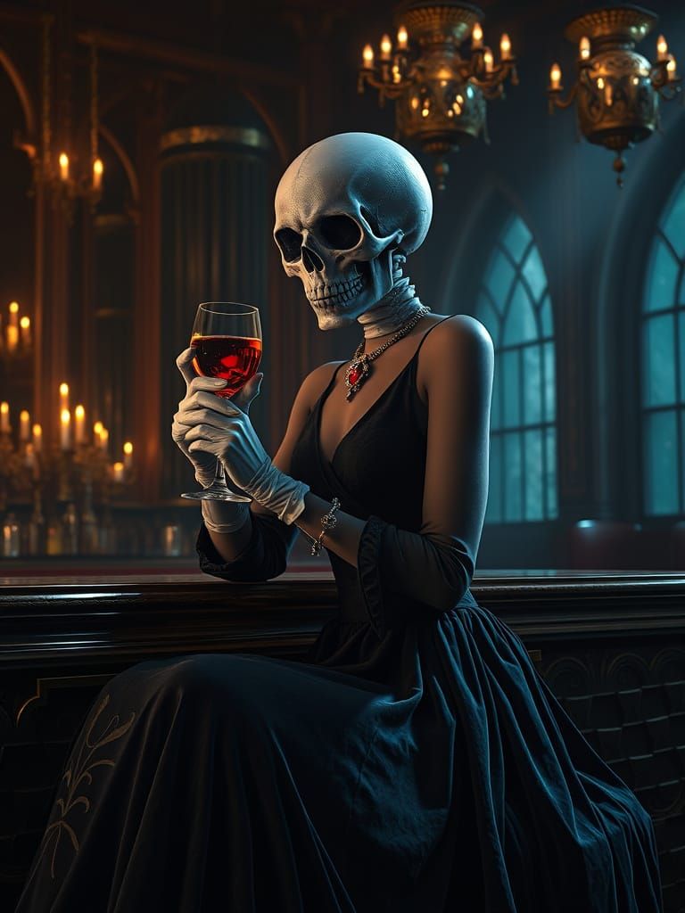 Elegant Dark Fantasy Portrait in Baroque Style