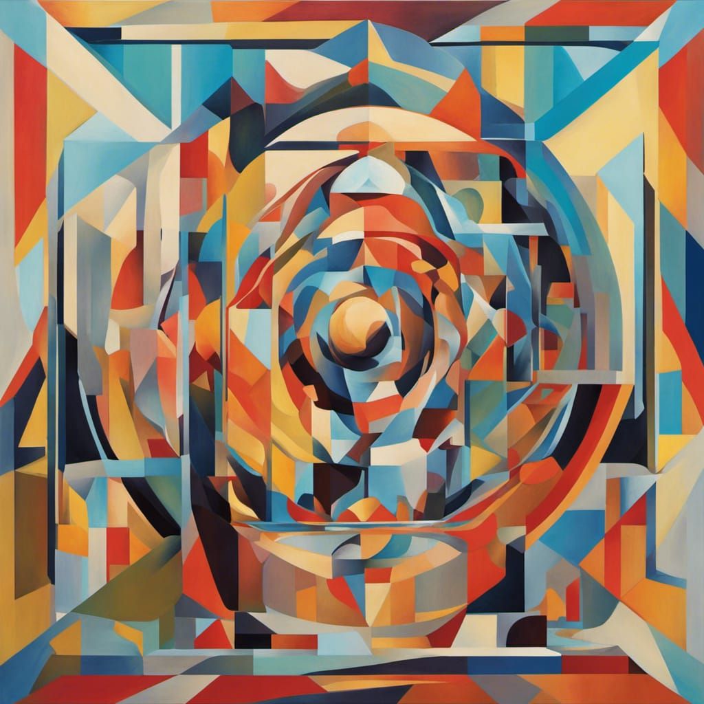 Geometric Fauvism Cubist Art Deco Painting