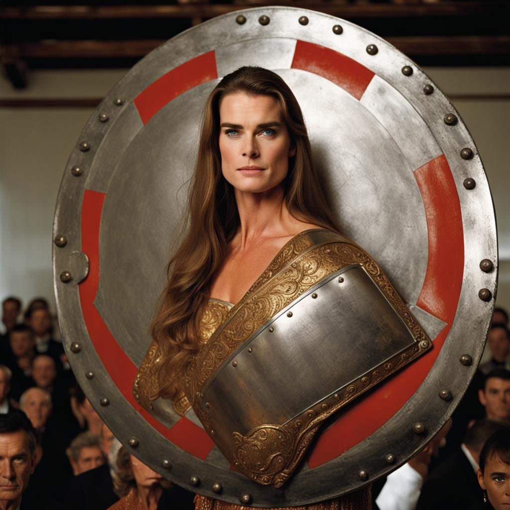 Brooke Shields Portrait with Shield, Professional Photograph...