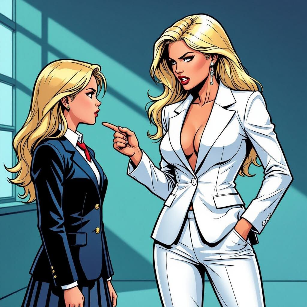 Emma Frost Berates Daughter in Dynamic Comic Art Style