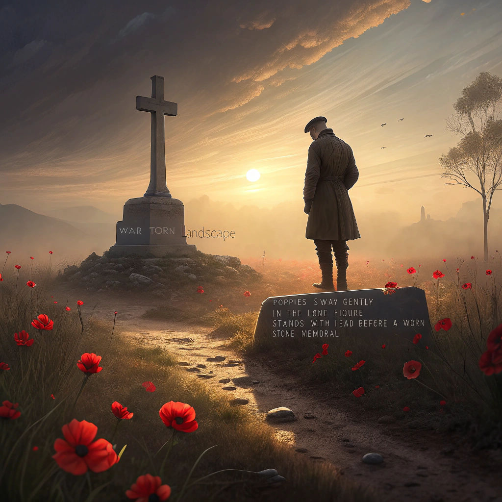 Poignant Remembrance Dawn Over War-Torn Landscape