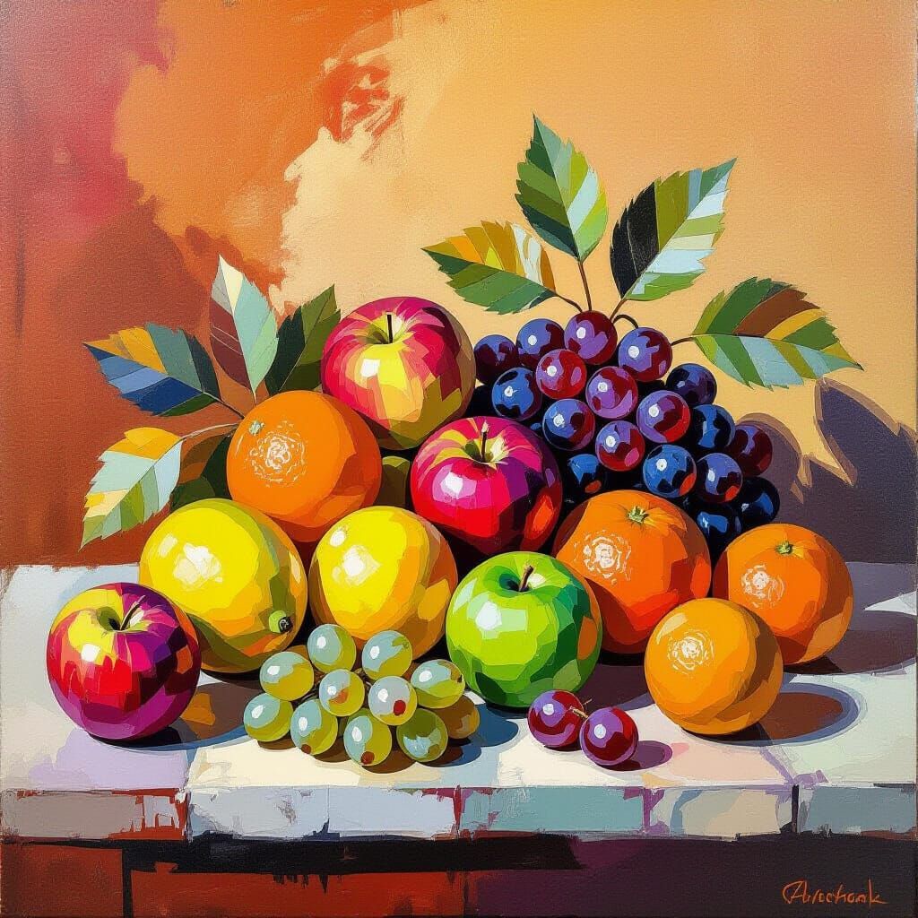 Vibrant Fruit Still Life in Cézanne & Kahn Style