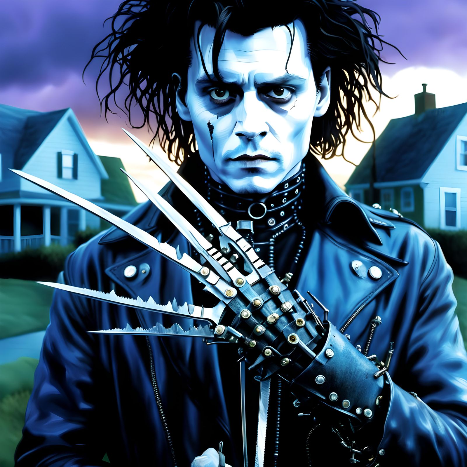 Edward Scissorhands Portrait in Cinematic Style